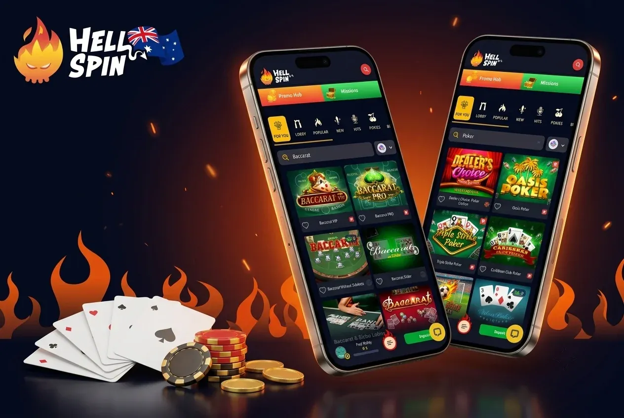 Baccarat and poker games at HellSpin