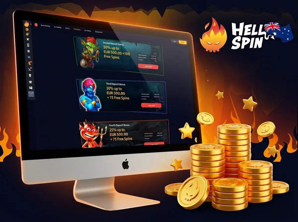 Second, third and fourth deposit bonuses at HellSpin