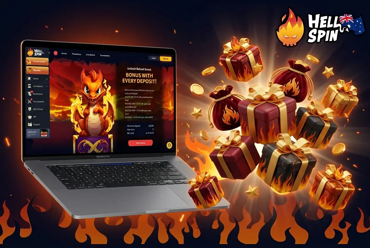 Unlimited Bonus of 15 free spins on every deposit at HellSpin
